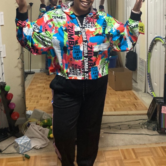 NWT Zumba Zip-Up Crop Jacket, Free to Create Collection, XXL - Picture 7 of 10